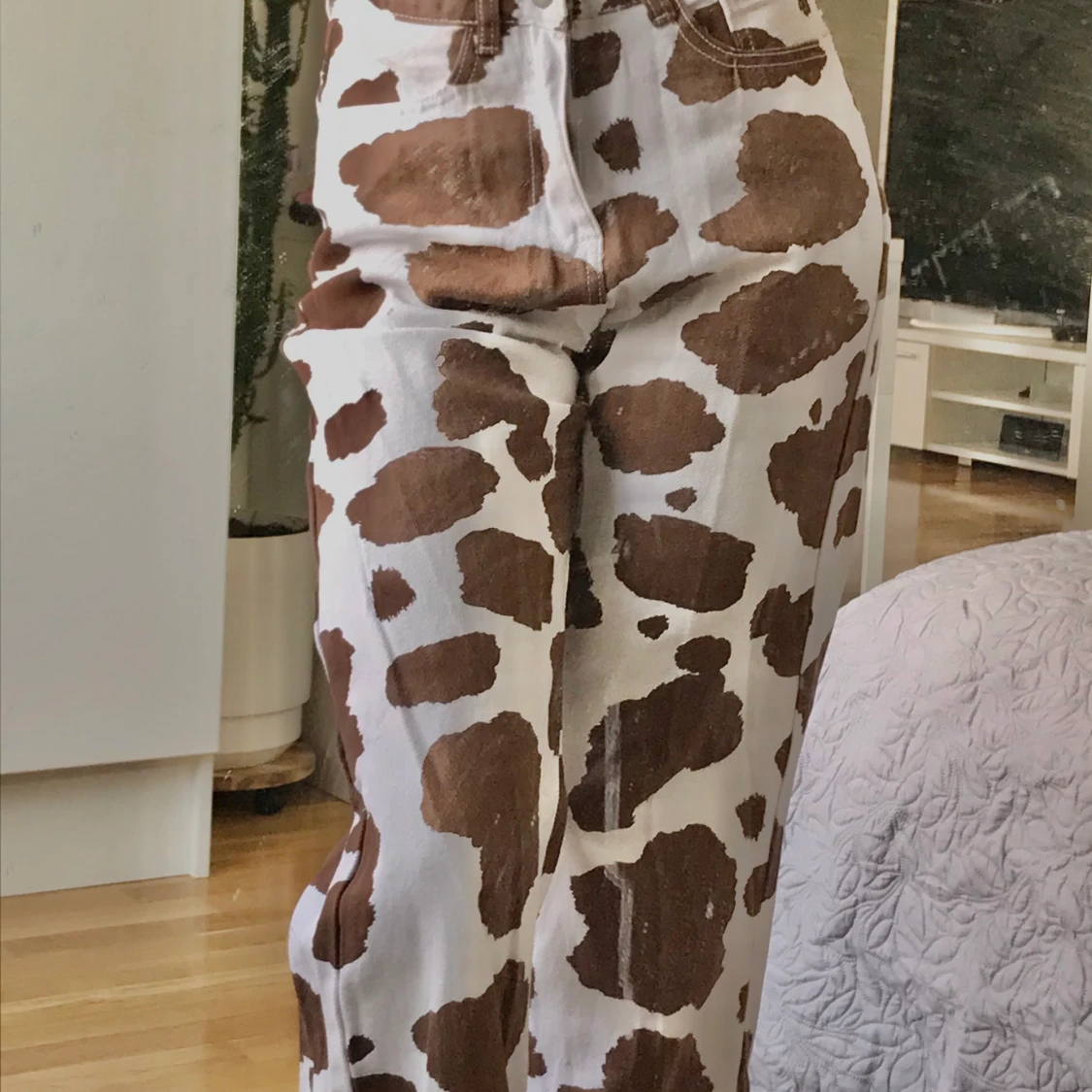 Cow print pants