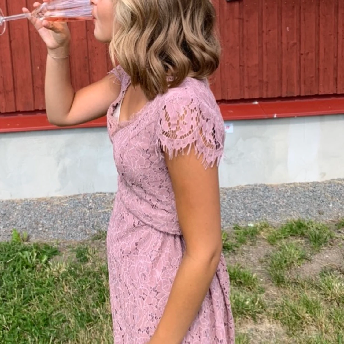 Rosa långklänning - 90