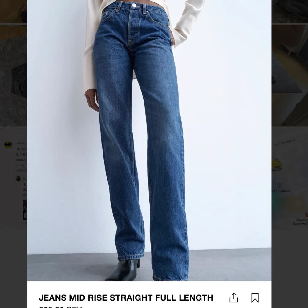 Säljer dessa så snygga zara jeans då dom är för aldelles små för mig. Jätte najs jeans att ha och speciellt nu mot hösten. Super snygg modell och så sköna. Skriv för fler bilder eller funderingar . Jeans & Byxor.