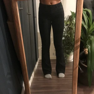 Svarta bootcut byxor - Svart bootcut byxor, mer stretchigt i materialet än vanliga jeans. Ganska låga i midjan och mycket sköna. Är i bra skick. Köparen står för frakten! 
