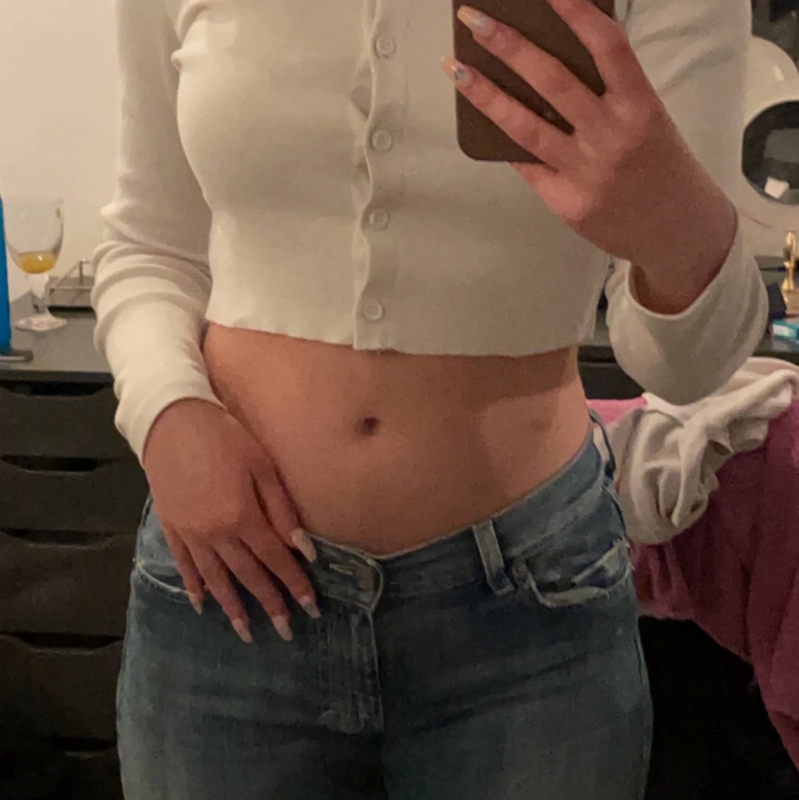 Croppad vit kofta  - 91