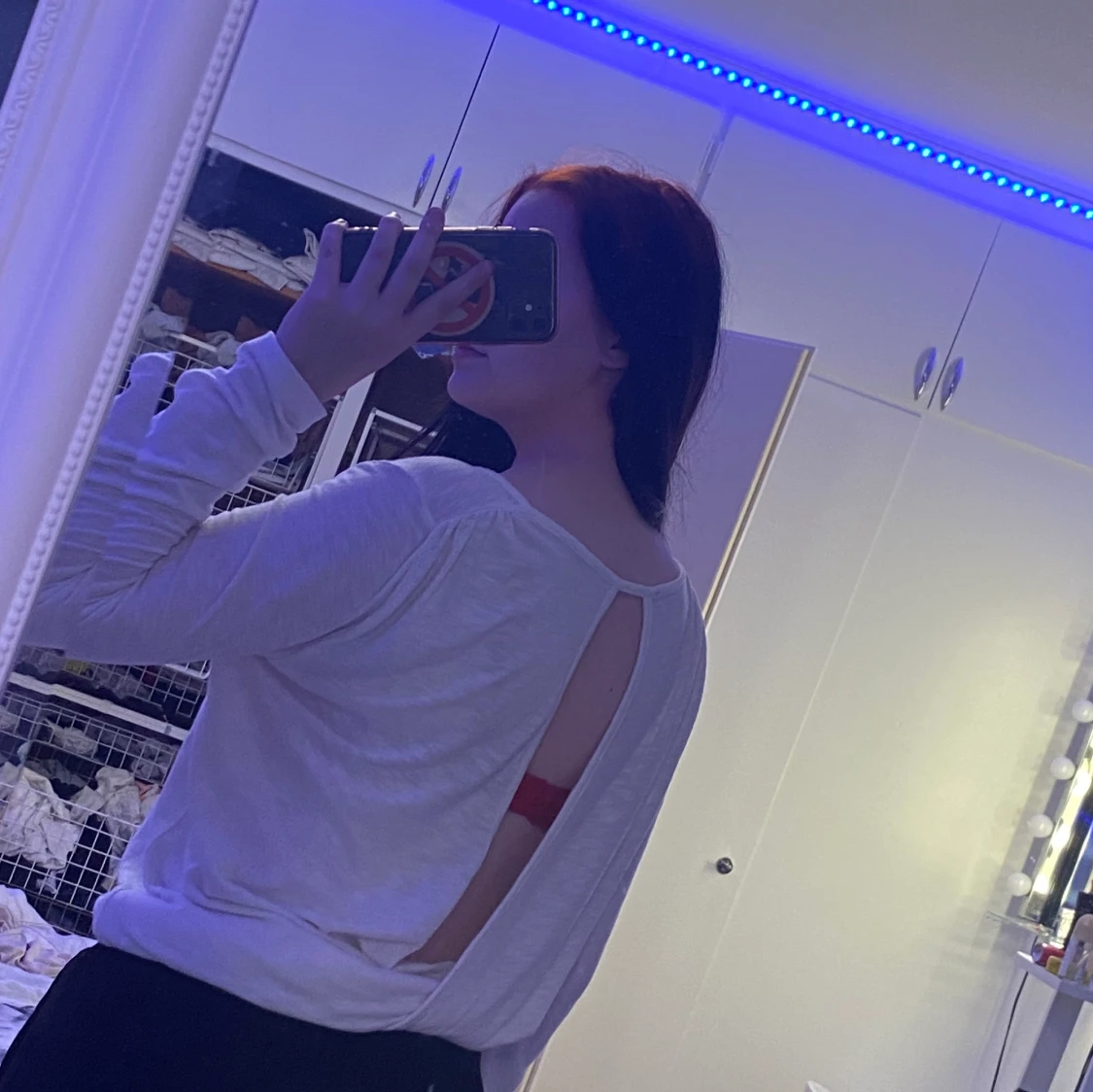 Långärmad vit tröja - 90