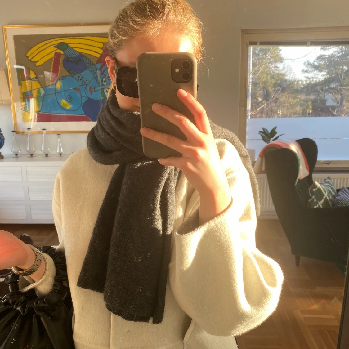 Grå kashmir halsduk - 90