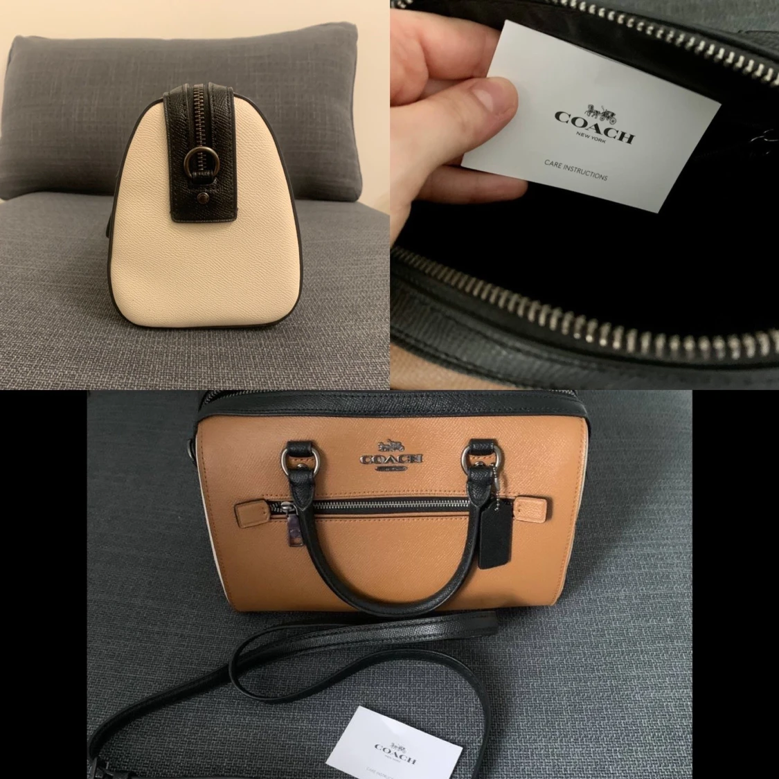 Coach Rowan Satchel bag- beige/svart/vit - 90