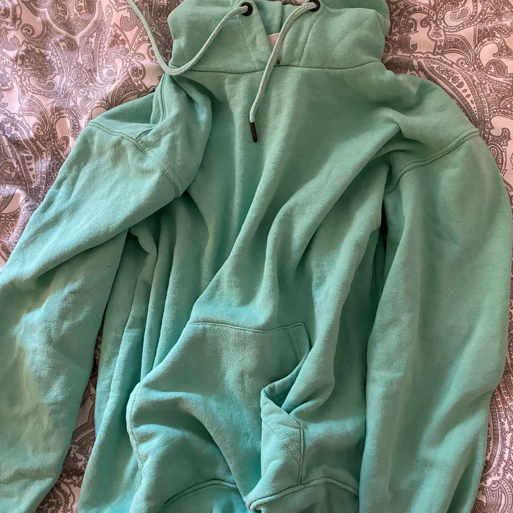 Mint grön hoodie från Zara Men avdelningen. Jätte fin och skön. Knappt använd. Lite oversized. Köparen står för frakt. Hoodies.