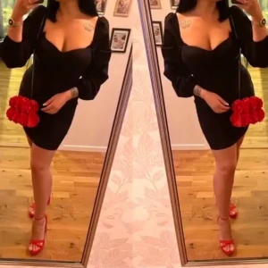 Dress - Black elegant dress, worn once, great condition 