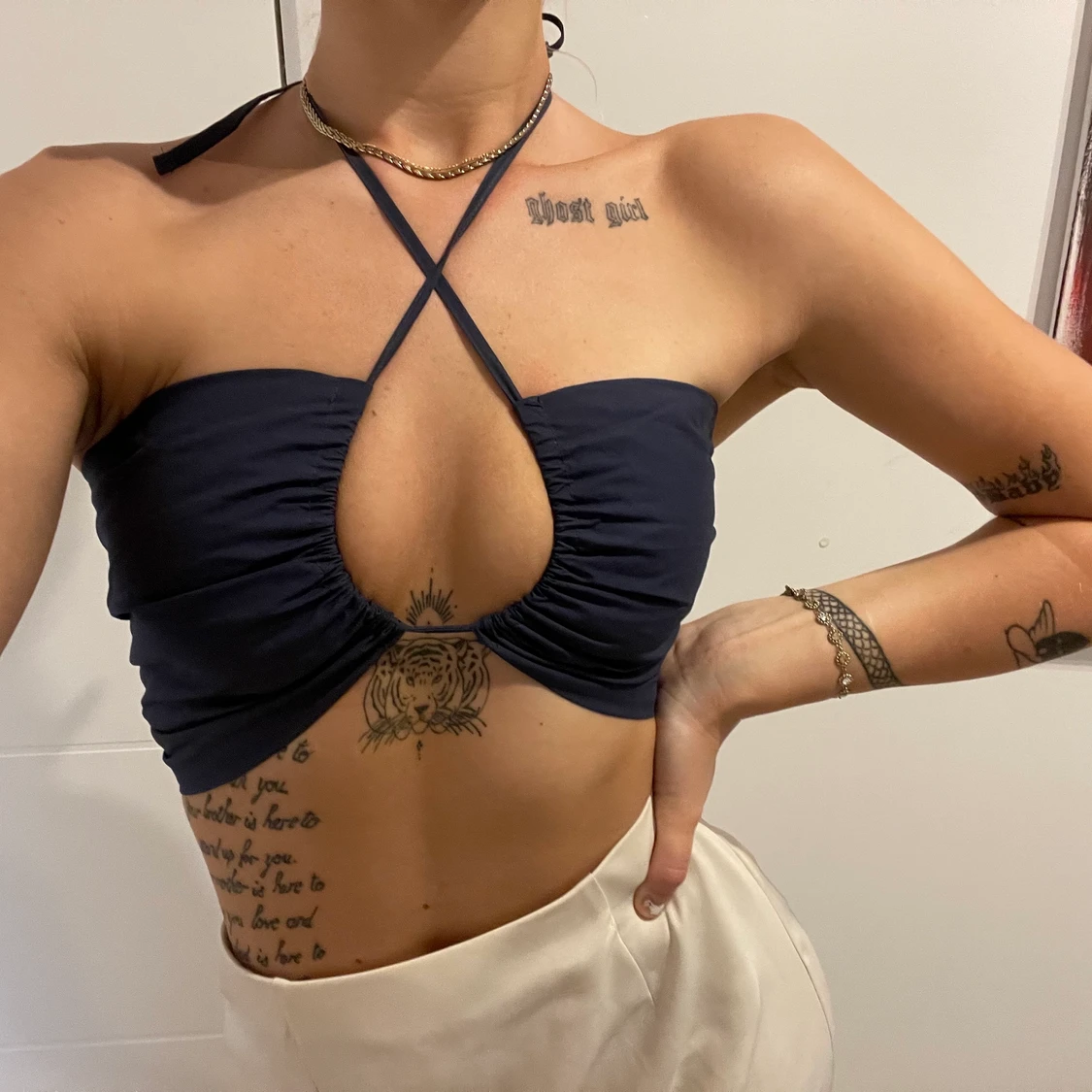 Marinblå trendig topp 