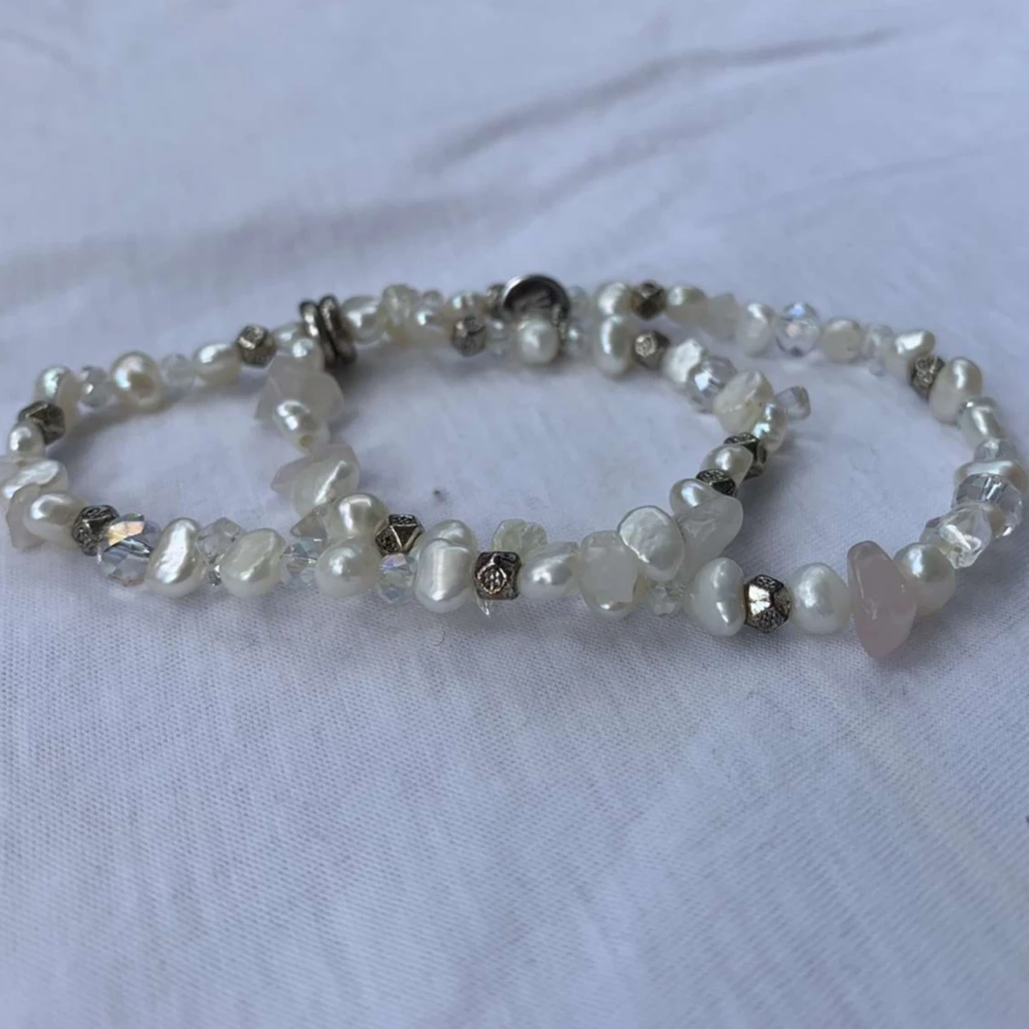 Vitt sten armband - 90