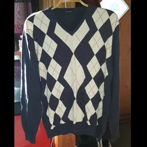 Långärmad tröja  - Långärmad blå tröja med vitt och röda detaljer. XL Batistini.