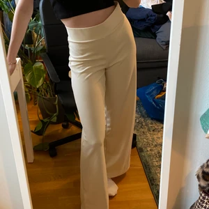 Vida beiga byxor - Fina vida beiga byxor från Gina Tricot i storlek S, i ett mer kostymaktigt material. Säljer då jag har ett par liknande, sitter fint på mig som normalt har 36-38 och är 170. Bara att skriva för fler bilder