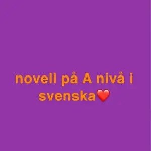 Novell i Svenska 1 på gymnasiet, fick A på den❤️ 
