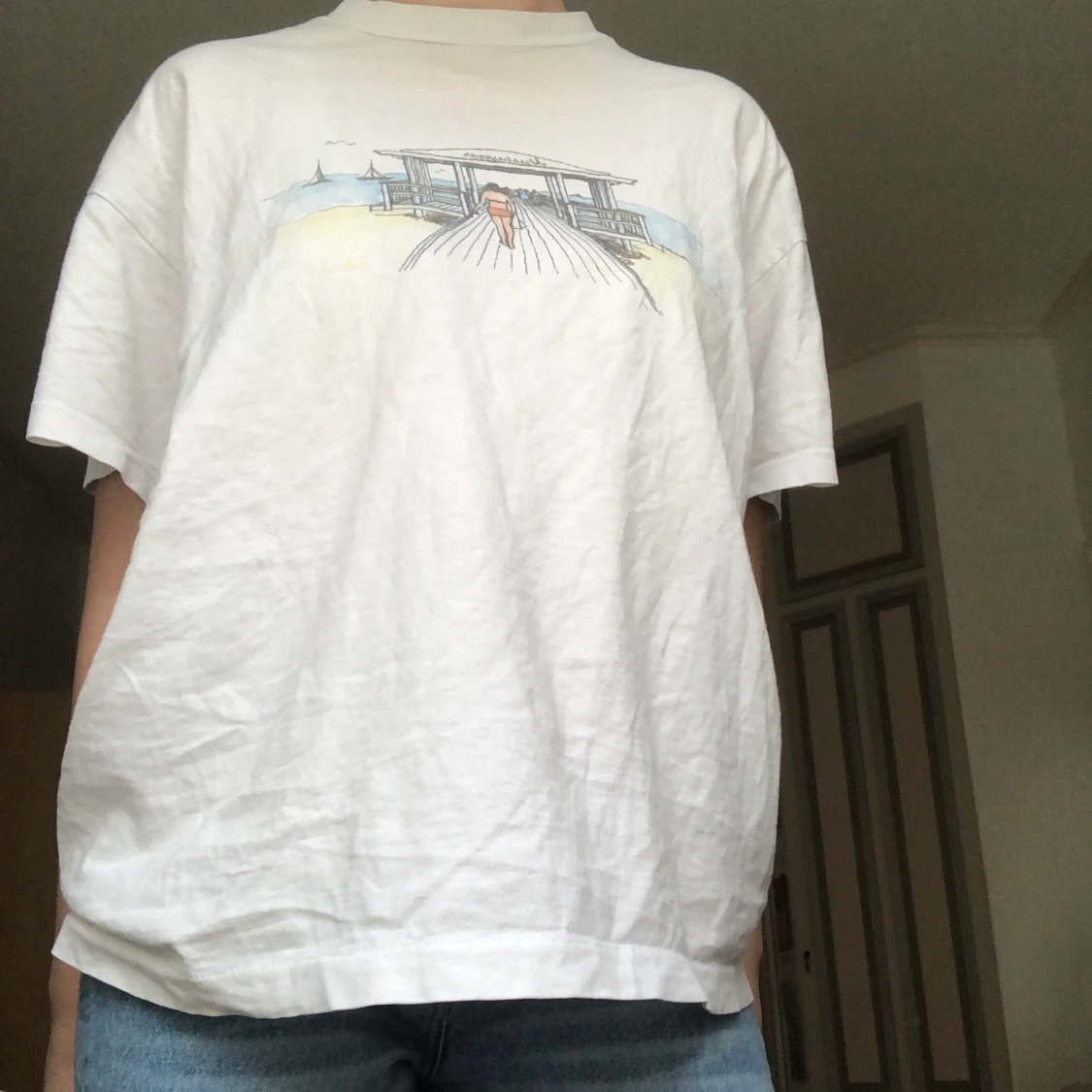 Vintage t-shirt med tryck