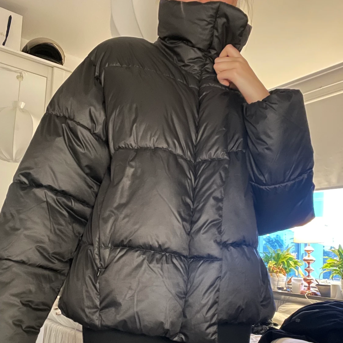 Svart Pufferjacket  - 91