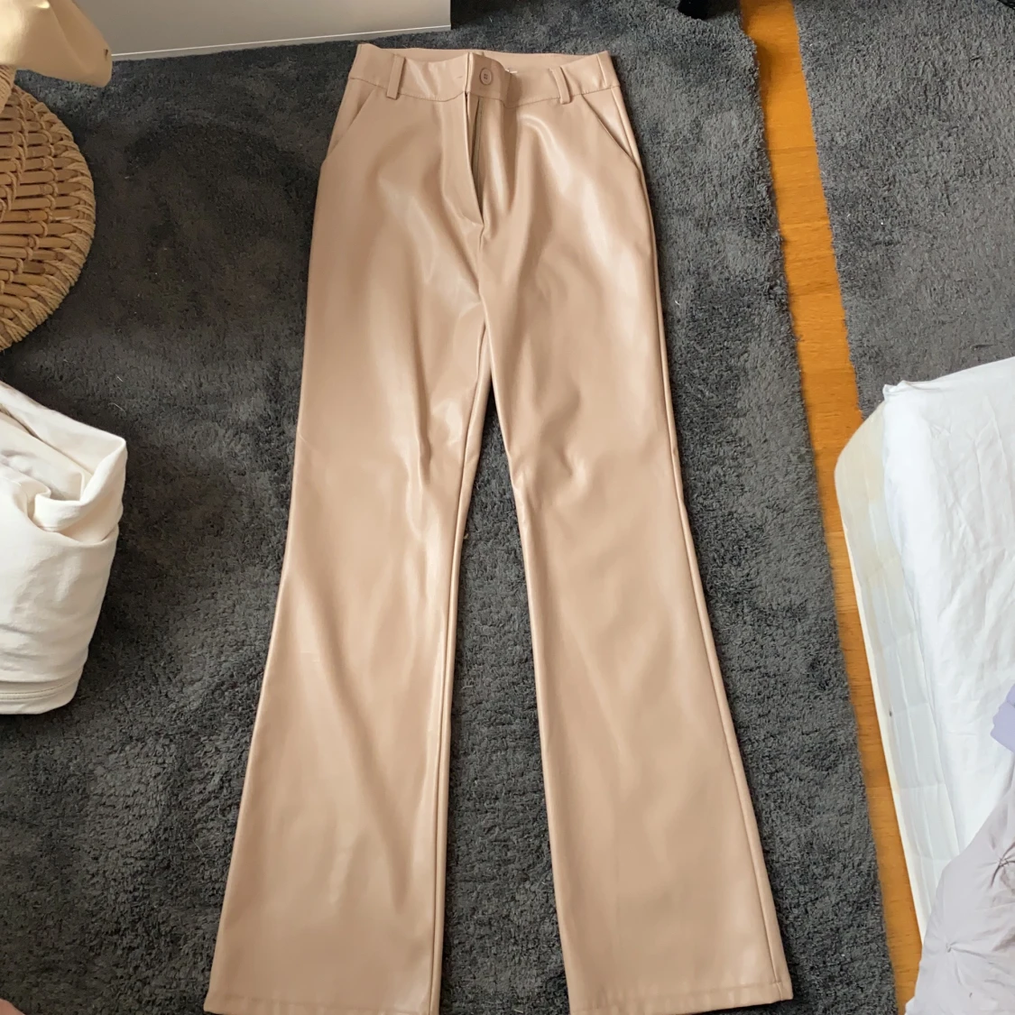 Madlady läder imitationsbyxor