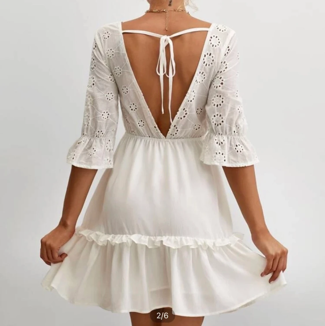 Vit student klänning - 90