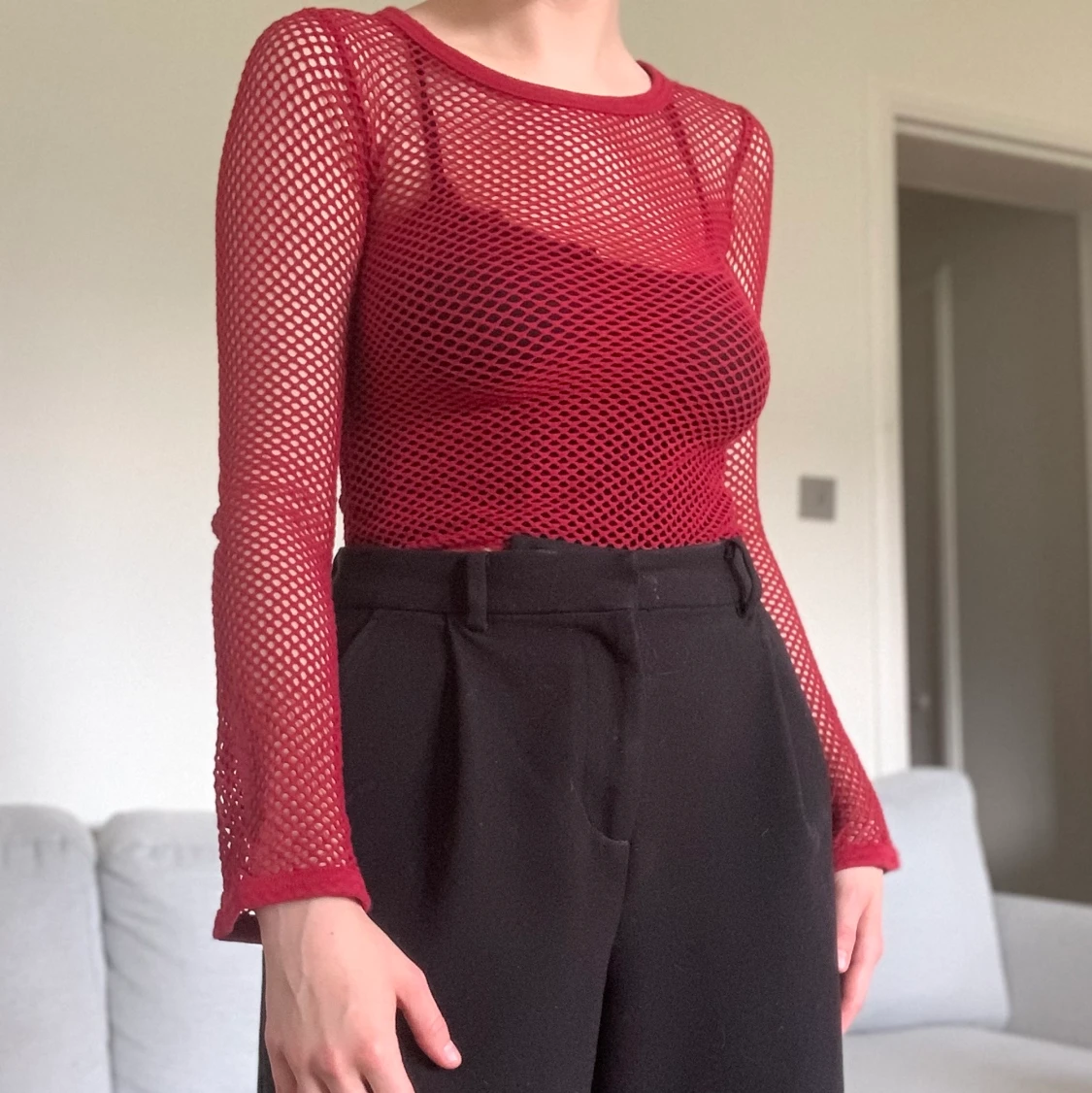 Röd nättröja - 90