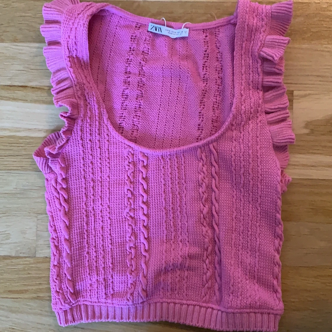 Rosa stickat linne från zara