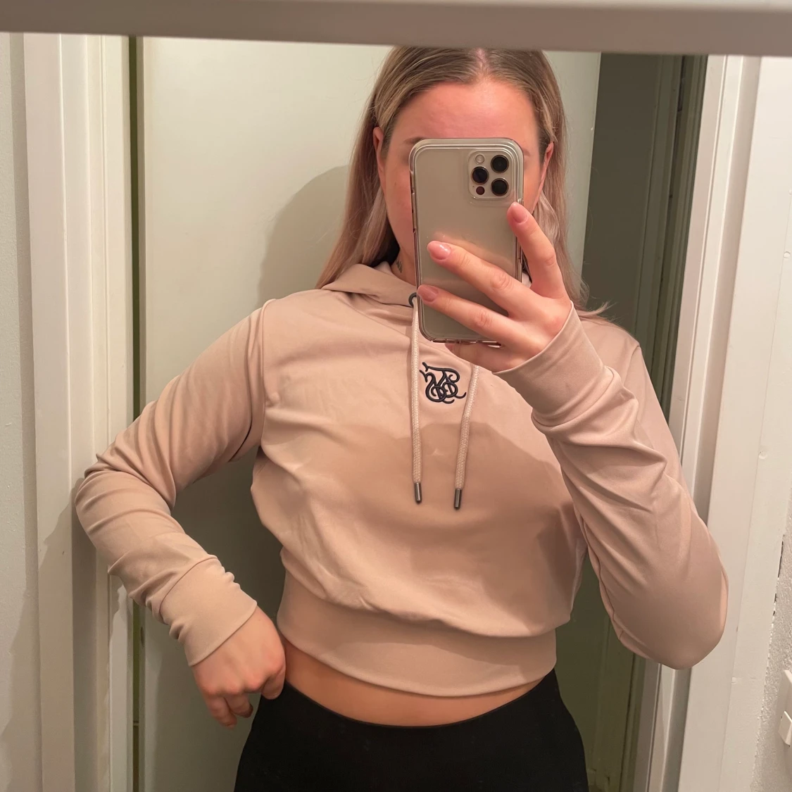 Silksilk beige luvtröja  - 90