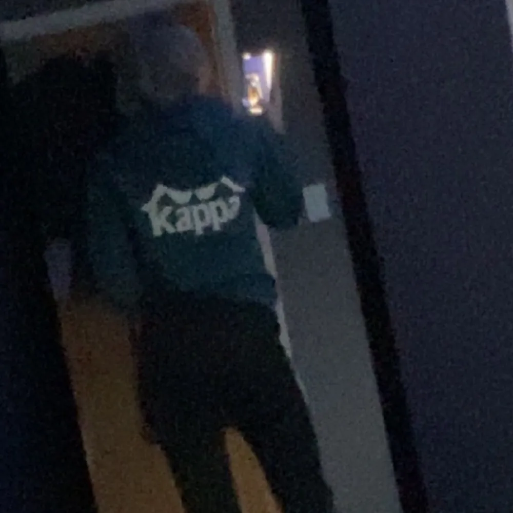 En grön kappa hoodie i storlek xs som jag inte använder längre därför säljer jag den. Trycket är fint o inga sprickor alls. . Hoodies.