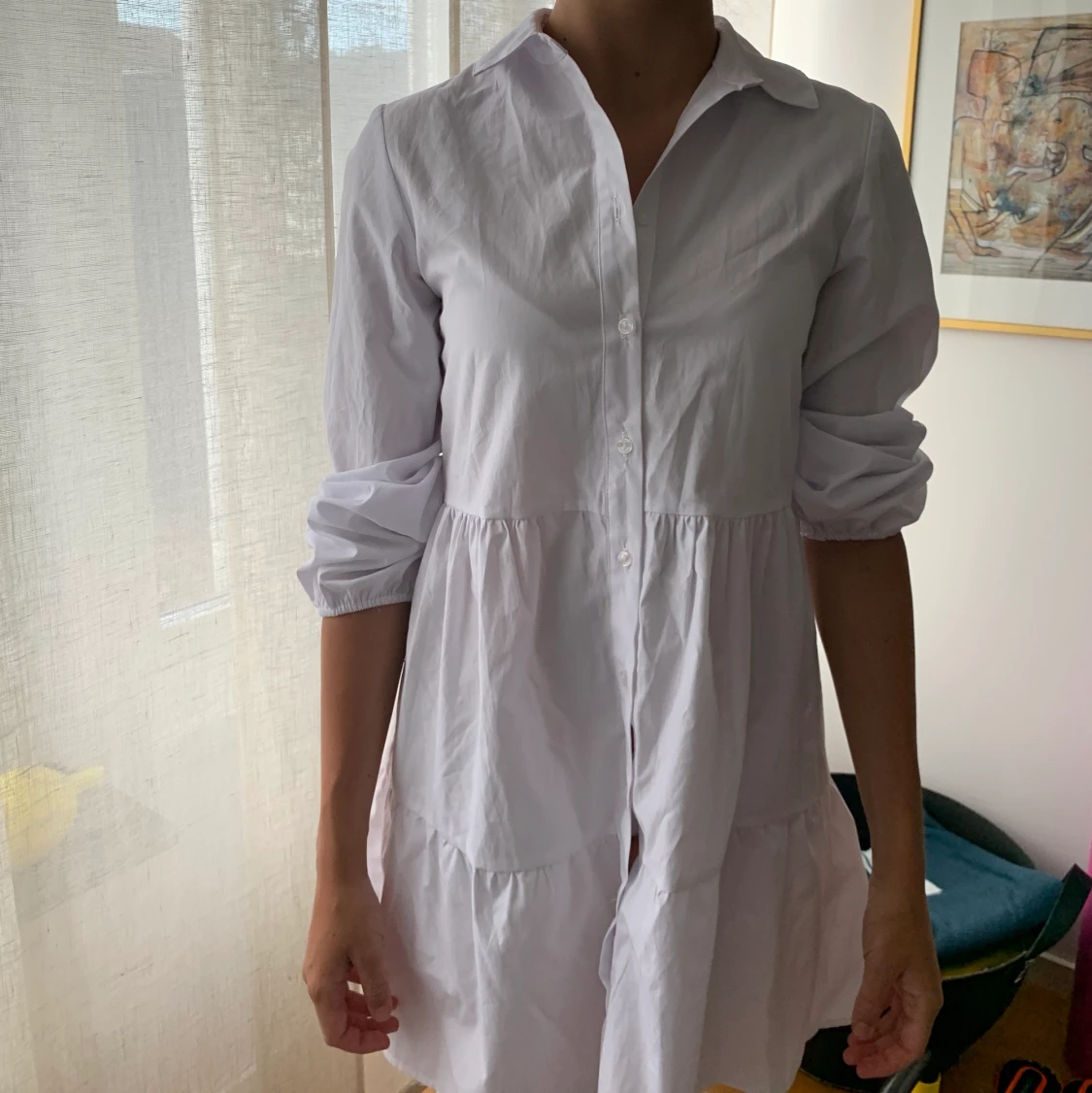 Vit skjortklänning