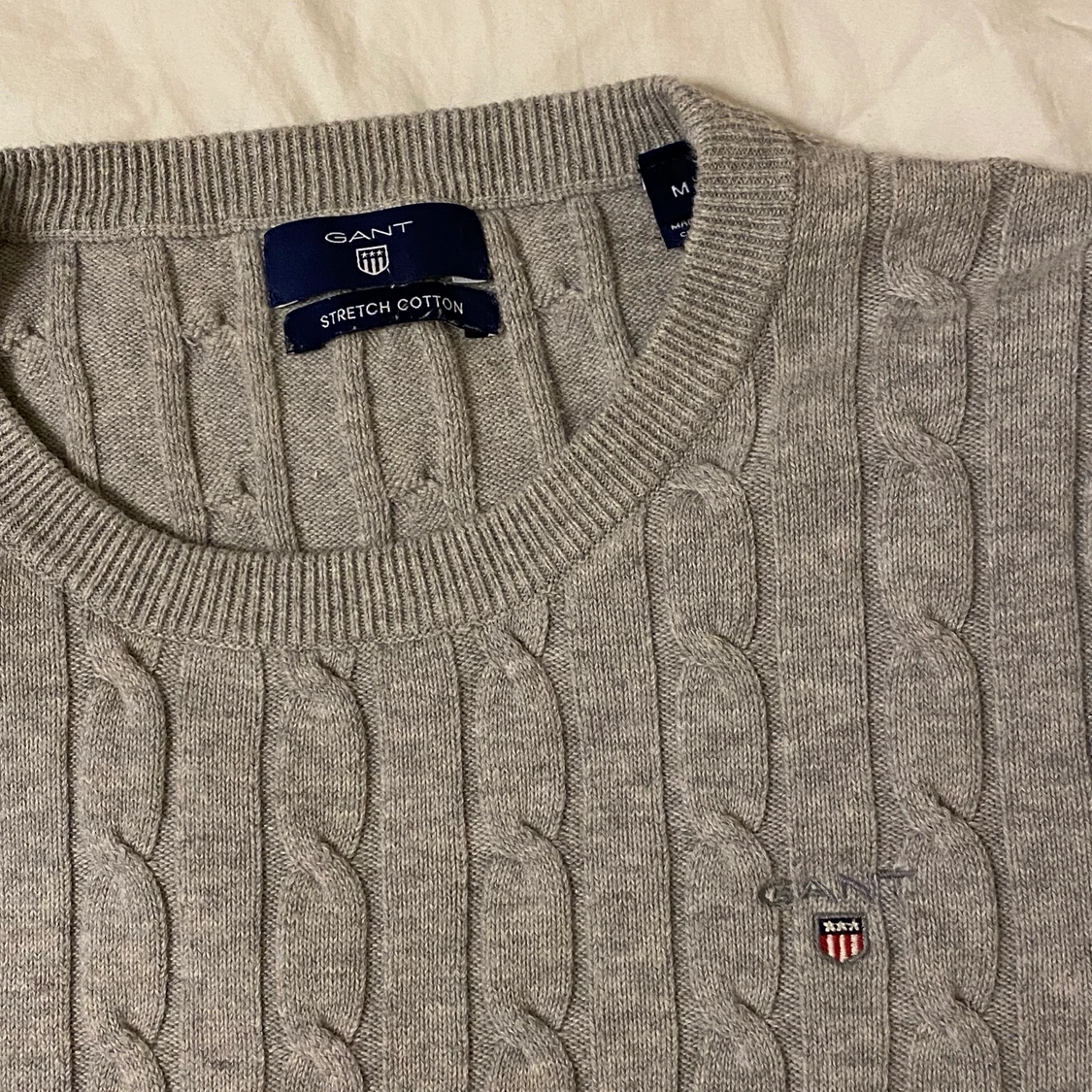 Grå stickad  gant tröja st M - 90
