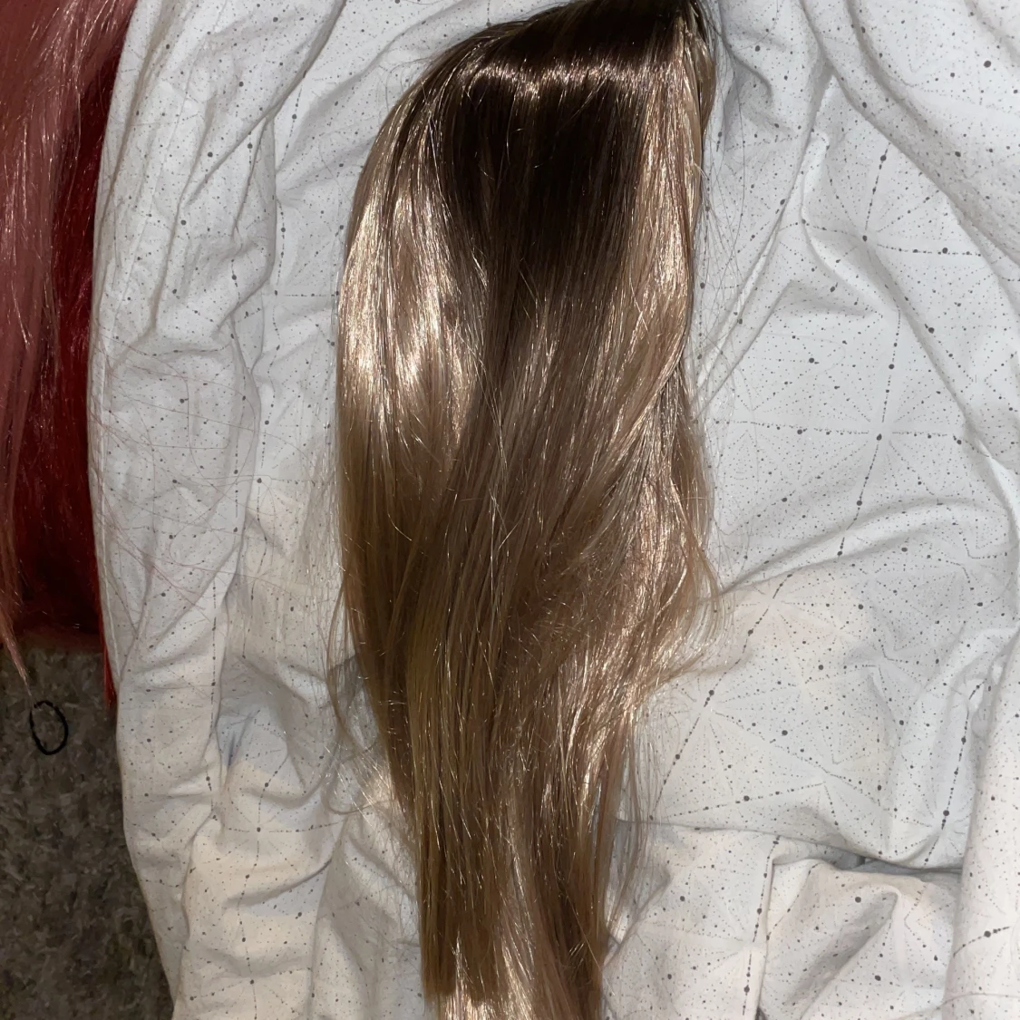 kort blond brun peruk