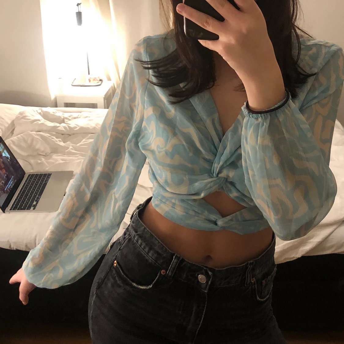 mönstrad festtopp - 90