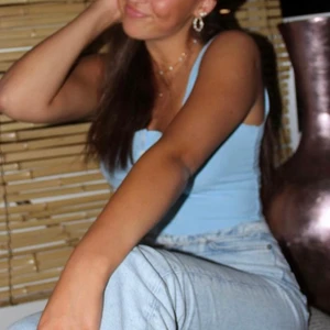 Blå topp -  blå tricot topp, skriv privat om du är intresserad, frakt 📦 45kr