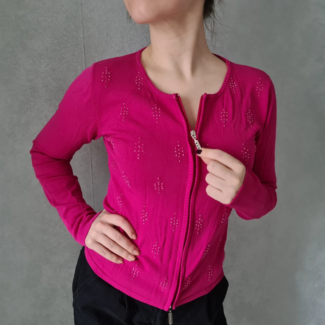 Cardigan, zip-on, size S/M - 90