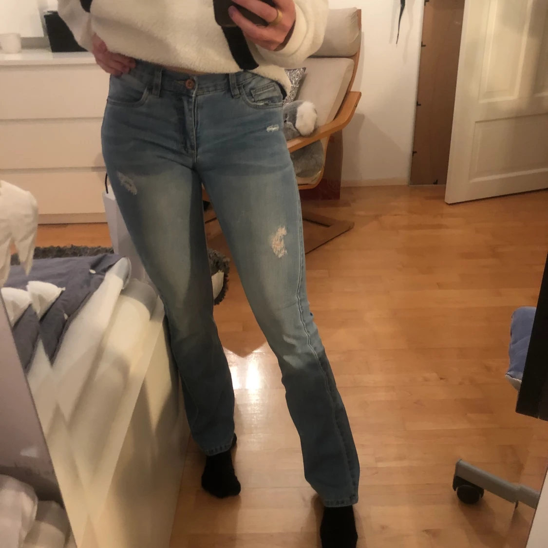 Blå bootcut jeans