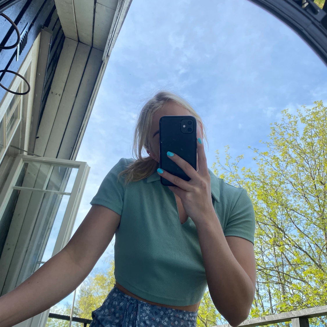 Pastellegrön kroppad t-shirt 