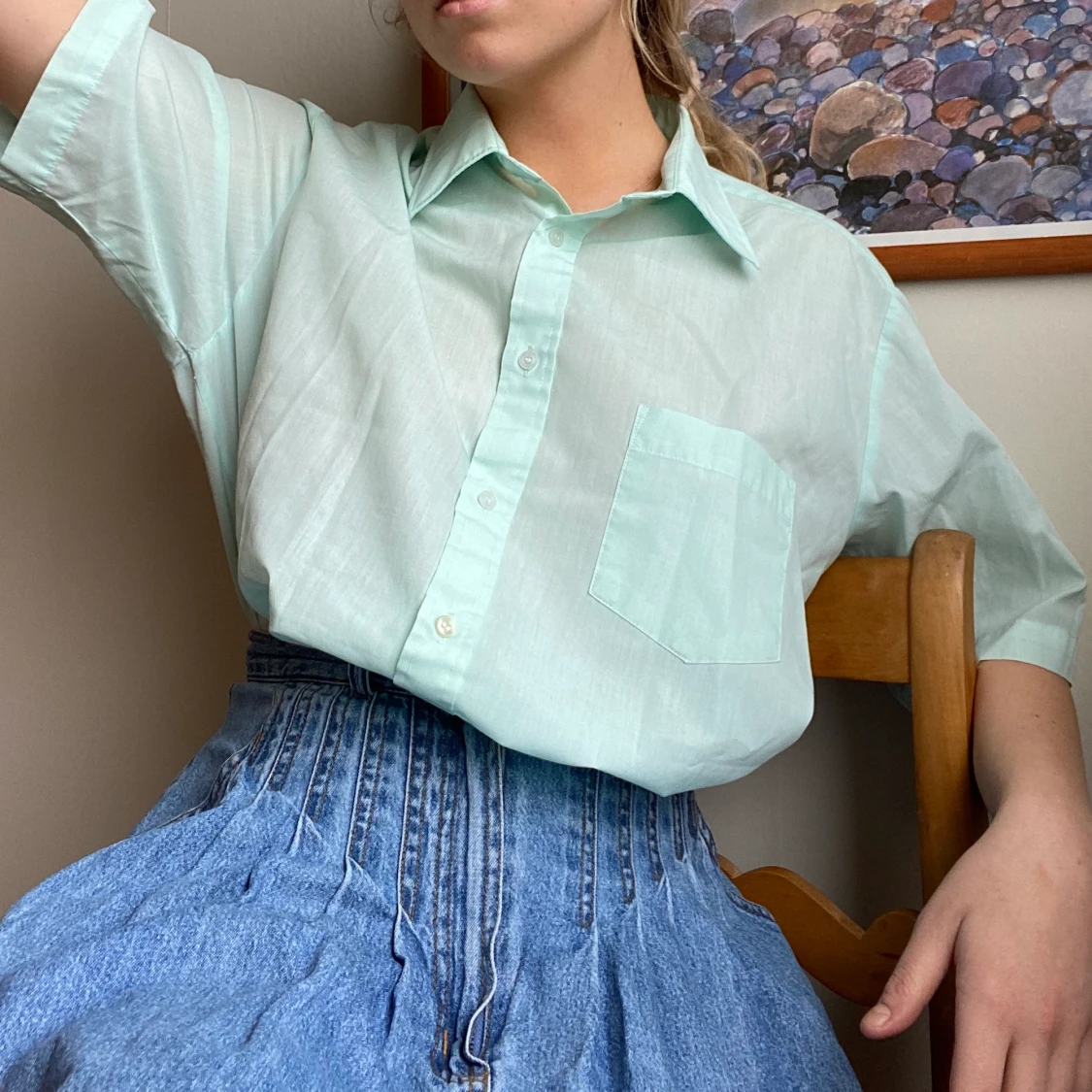Mintgröna skjorta  - 90