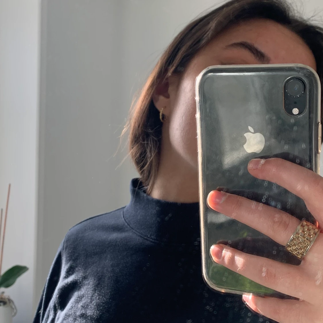 Marinblå collagetröja med halterneck - 91