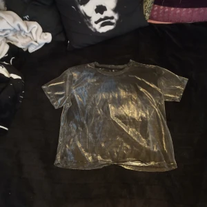 HM crop top - Crop top från HM, genomskinlig i grått med silverglans. Aldrig använd. 