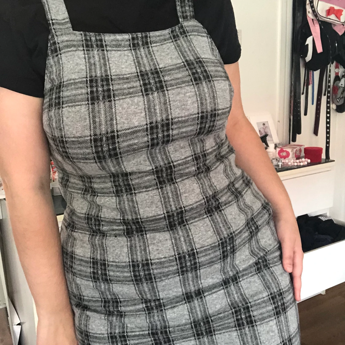 Snygg rutig klänning