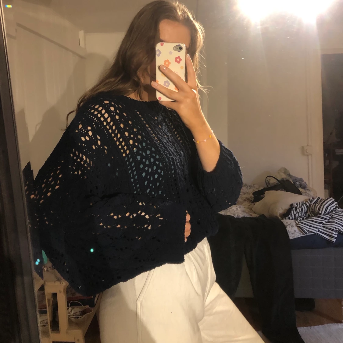 Luftig mjuk stickadtröja  - 91