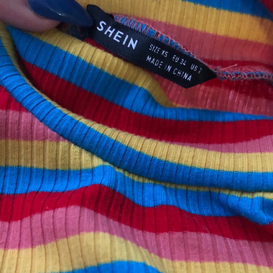 Ribbad färglad Randig polotröja  - 91