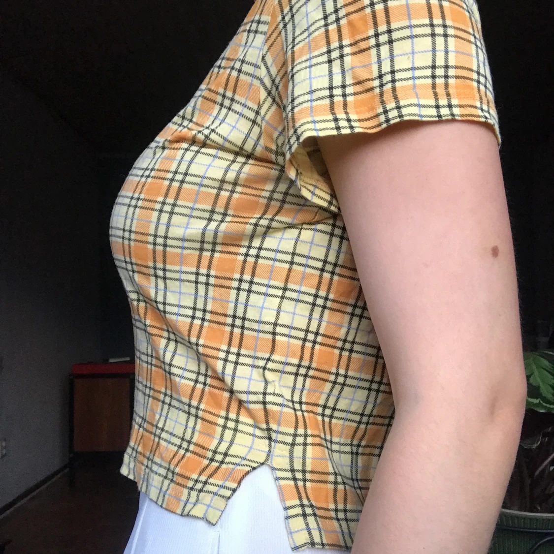 Croppad rutig topp - 90