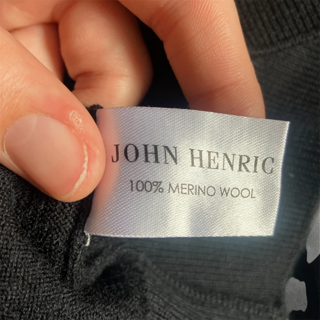 Svart merinoull tröja John Henric - 4