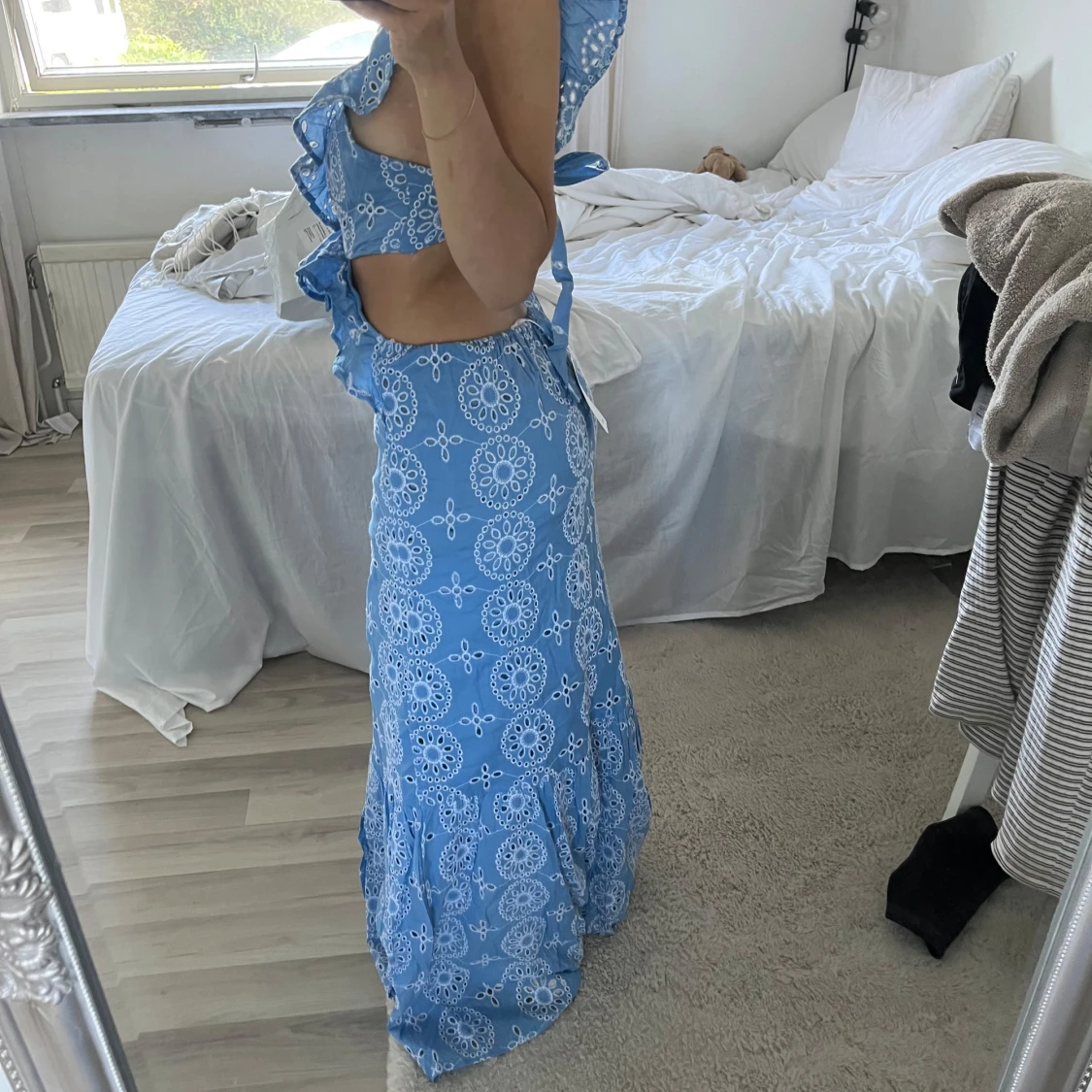 Blå långklänning från mango - 1