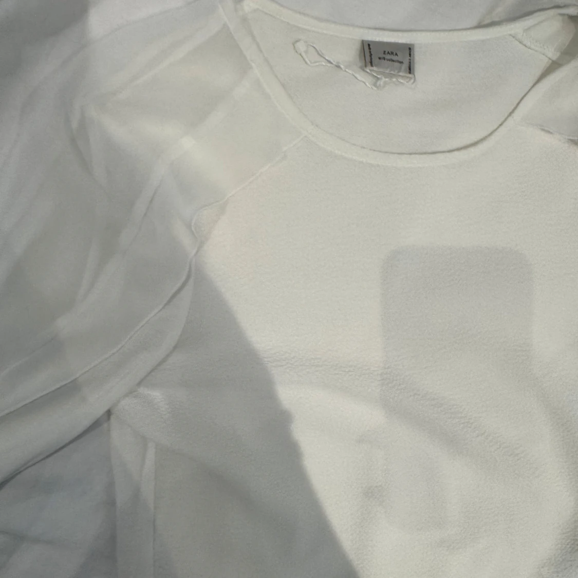 Vit blus med transparenta ärmar Zara - 1