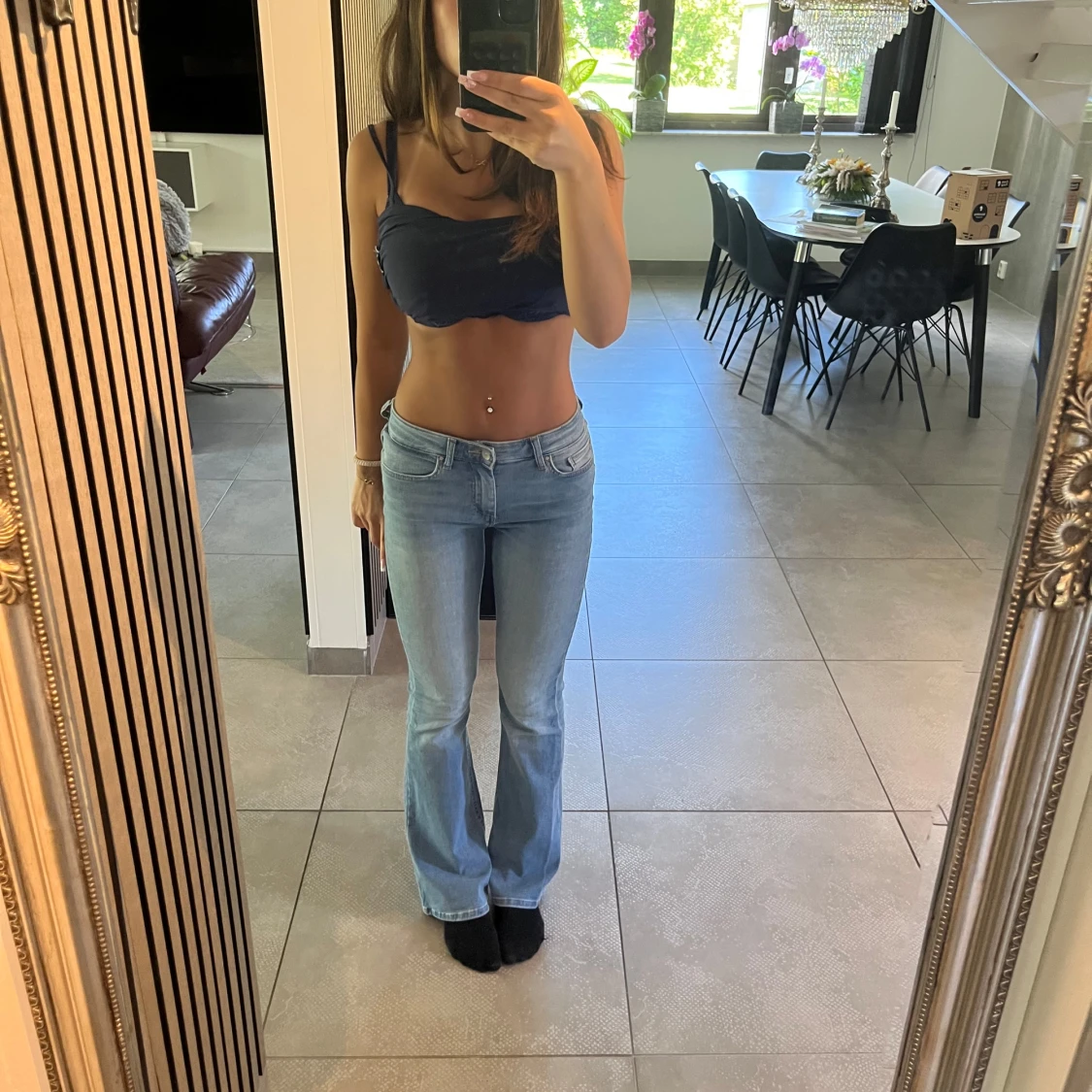 Blåa Only bootcut jeans 