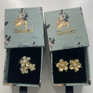 Blom ring & örhängen från IOAKU i fint skick  - Säljer en blom ring och örhängen från IOAKU, kan säljas som ett set för 700kr eller ringen för 450kr eller örhängena för 350kr. Köpte både ringen och örhängena för 1050kr från deras hemsida. Jättefint skick bara använt några antal gånger. Säljer pga att det kommer aldrig till användning. Köparen får betala för frakten 