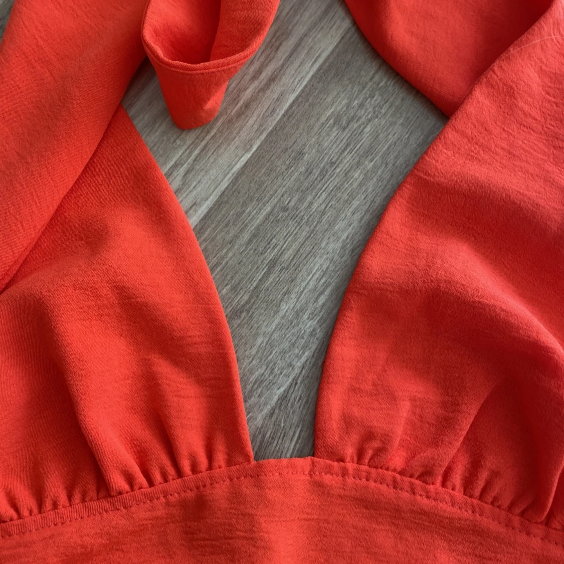 Orange knytbar halterneck topp från Zara - 3