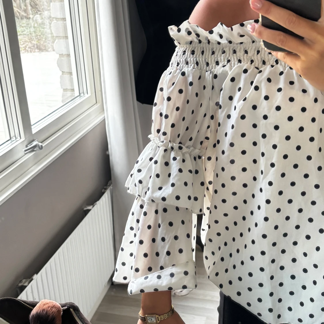 Prickig offshoulder blus - 2