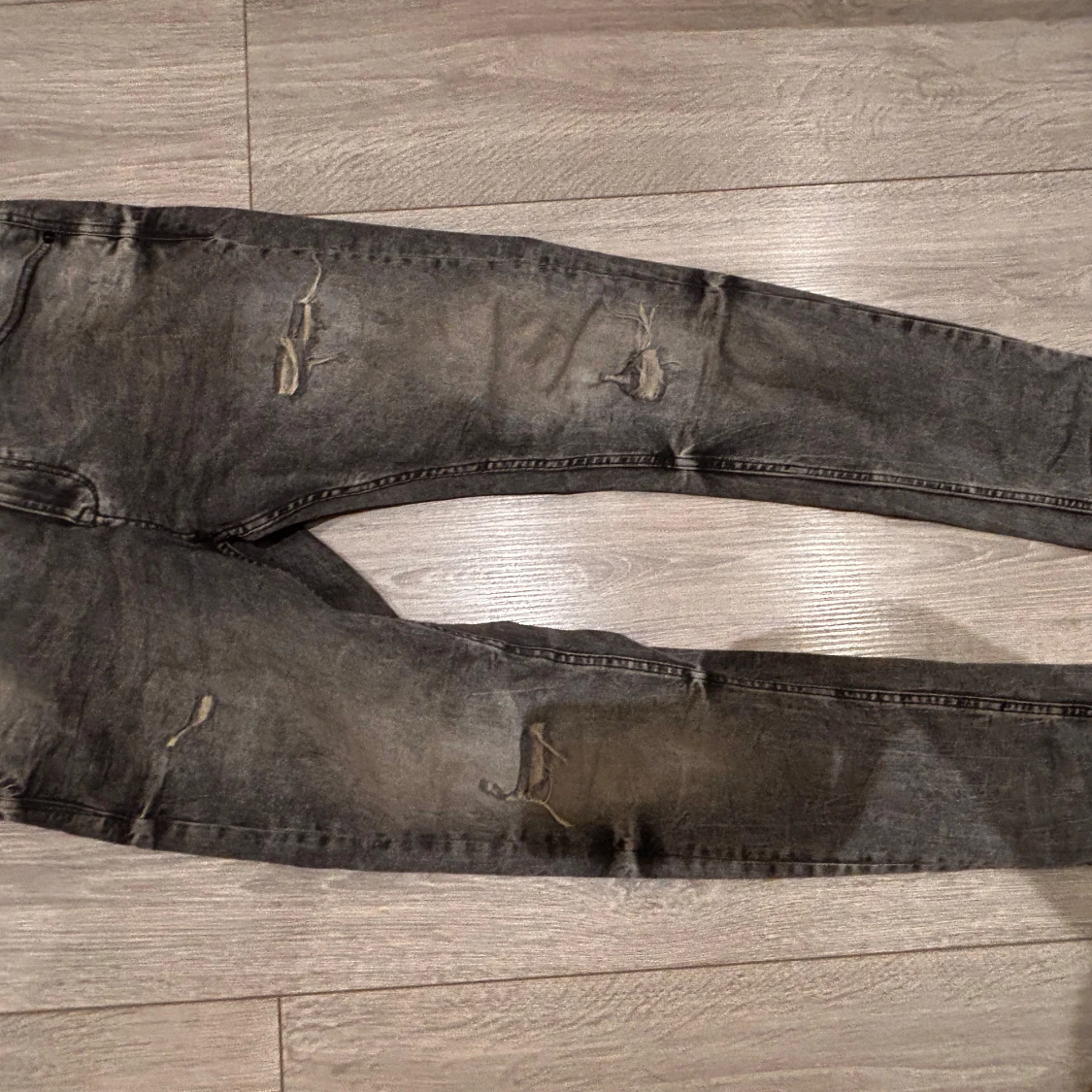 Grå slim jeans  - 1