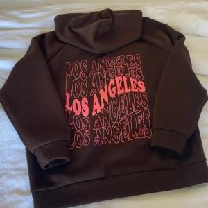 Brun hoodie  - Brun hoodie med tryck på baksidan från Shien. Passformen lite oversized 