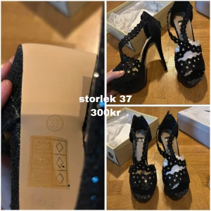 Svarta Klackskor Med Paljetter  - oanvända, storlek 37.