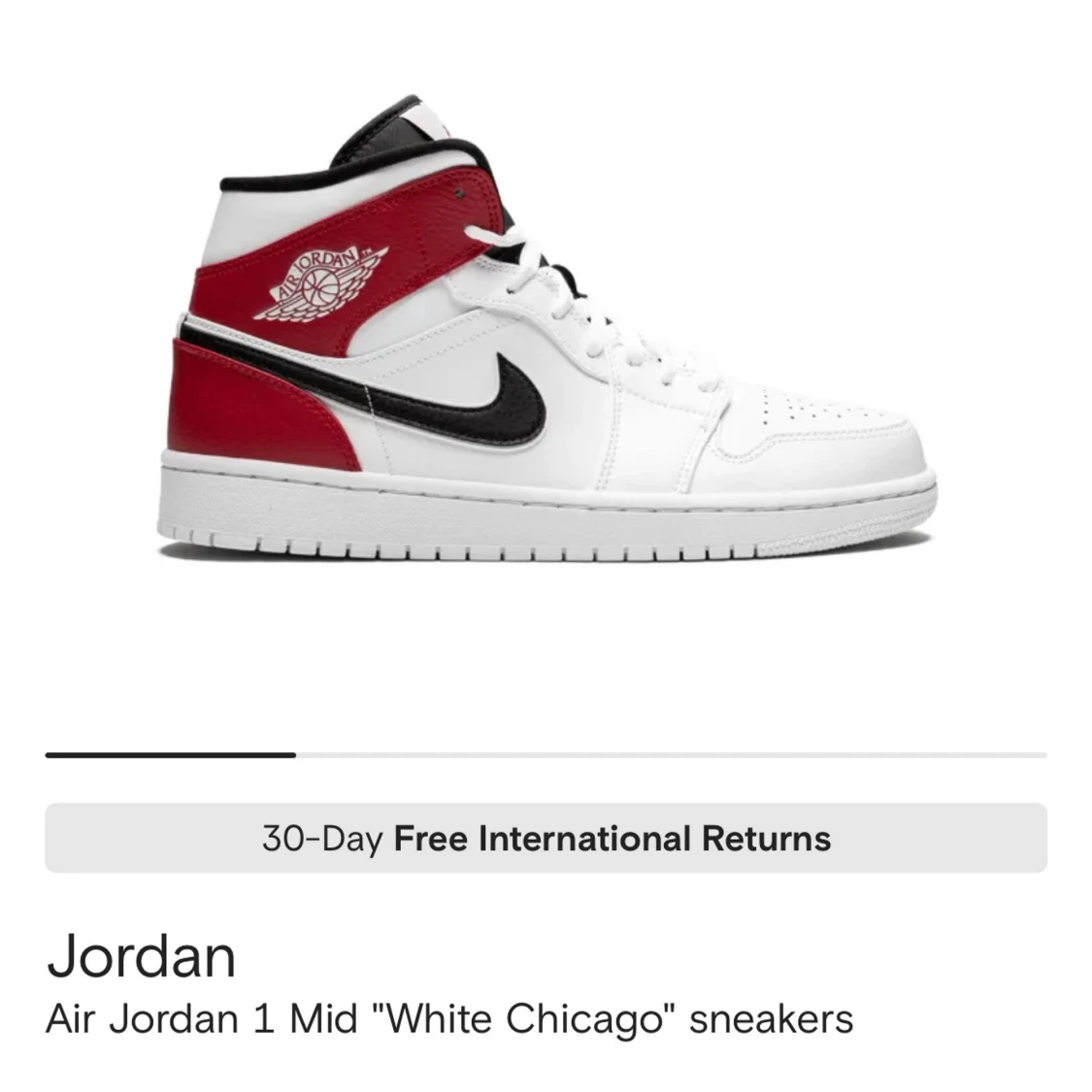 Nike Air Jordan 1 Mid Vit/Röd/Svart - 4