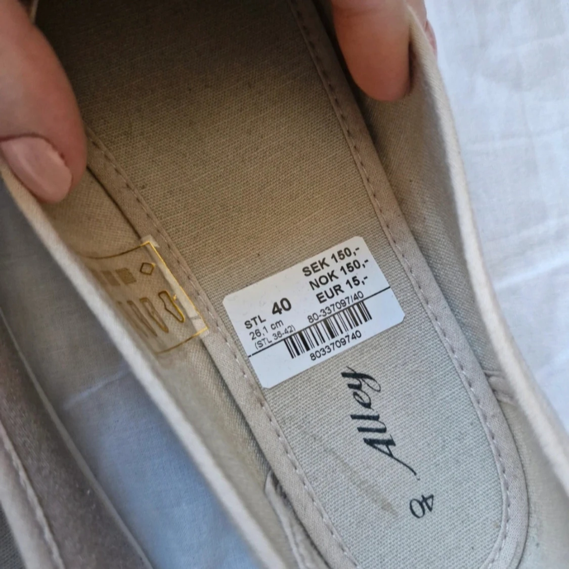Beige tygskor från Alley, stl 40 - 1